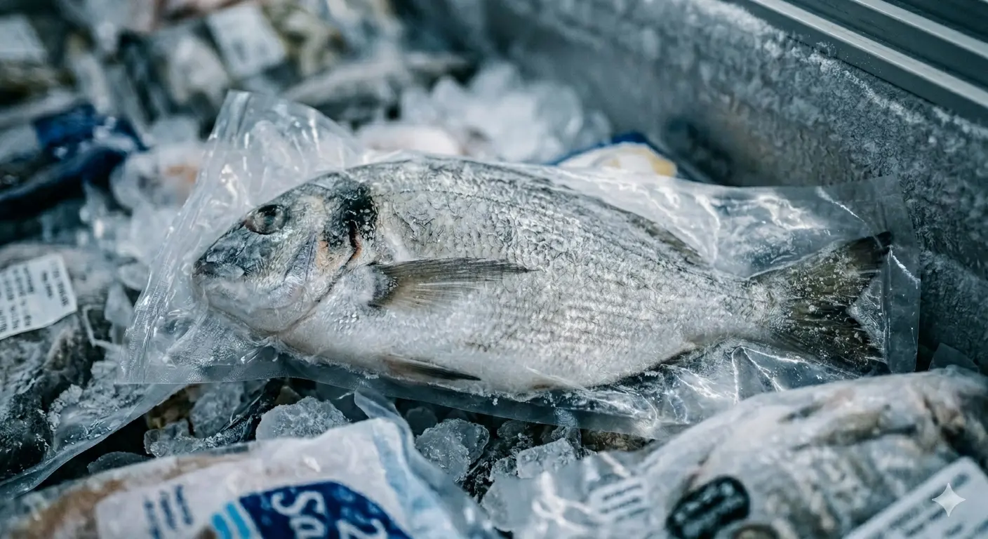 Peixe congelado — salmão e filetes